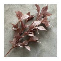 Ventes en gros de branches de verdure artificielle de 82 cm de long, feuilles plates de noisier, décoration intérieure de mariage, plantes artificielles vertes