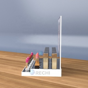 RECHI ที่กำหนดเองร้านขายเครื่องสำอางเคาน์เตอร์ด้านบนอะคริลิ <span class=keywords><strong>Mac</strong></span> ลิปสติกลิปกลอสแสดงถาดยืน - Product Image 3
