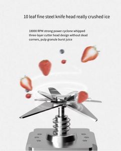 Fruit Juicer Popular <b>USB</b> Blender Juicer <b>Mini</b> Electric Portable Rechargeable Travel High Quality 400ml 10 Blades Pink - Product Image 3