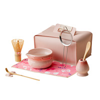 Ensemble de bols à matcha en porcelaine de style japonais, écologique, très vendu à l'international, avec fouet, support à thé et filtre, boîte cadeau personnalisable avec logo