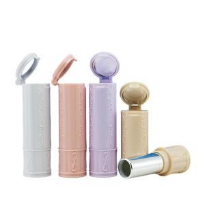 Contenitore Vuoto per Rossetto/Balsamo Labbra da 3.5g in ABS Goffrato <span class=keywords><strong>Vintage</strong></span> con Tappo a Vite e Specchio, Confezione Trucco Multicolore Pastello - Product Image 1