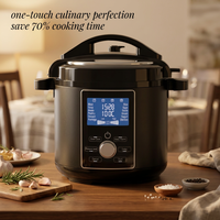 Cuisinière électrique multifonctionnelle 13-en-1 avec écran LCD numérique, commande à une touche, cuve intérieure antiadhésive avec poignée