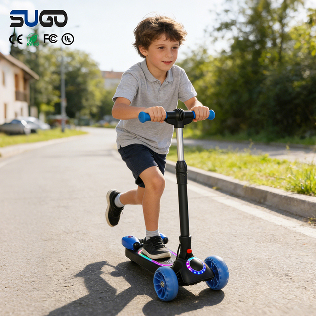 Blue/Red/Pink/Yellow Electric Scooter for Child with Front LED Light Make Children More Willing to Play by Themselves