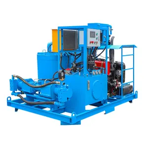 Diesel and full hydraulic driven cement grout pump unit borehole grouting plant with double cylinders piston pump