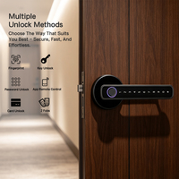 Système de Serrure de Porte Intelligente Tuya avec Contrôle à Distance par Application, Mot de Passe, Carte, Clé, Alimentation par Pile/USB, pour Maison, Hôtel, Appartement, Location