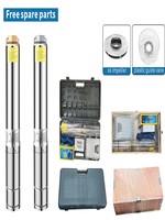 Pompa Submersible Tenaga Surya DC 48V/72V Bahan Stainless Steel, Pompa DC Tanpa Sikat untuk Irigasi Otomatis Sumur Dalam