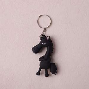 New Year of the Horse Keychain 3d Horse Shaped Keychain Ornament Lucky <b>Mascot</b> Cool Black Horse PVC Doll - Product Image 5