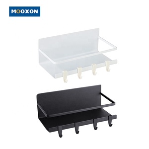 Kitchen Storage Shelf Kitchen OEM Single Layer Kitchen Storage Refrigerator Wall Mounted Organizer Fridge Shelf Spice Magnetic Rack With Holders