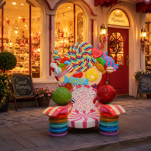 Statua di Angelo in Resina Personalizzata Dipinta a Mano Ecologica per Esposizione all'Ingresso della Pasticceria - Product Image 1