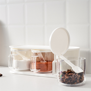 Seasoning Box Combination Set With Lid Spice Jar Set Condiment Cruet Bottle 3pcs/set