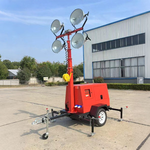 Tour d'éclairage mobile de 7 m avec 4 lampes au halide métallique de 1000 W et générateur diesel pour terminal portuaire et travaux de construction nocturnes - Product Image 5