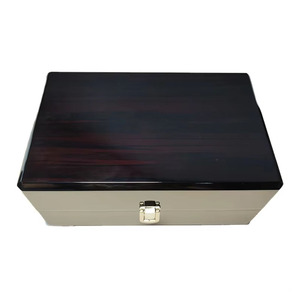 Ourui Black Leatherette <b>Watch</b> Storage Box Rectangle Shape With Buckle Closure Protective Inner Faux Leather <b>Watch</b> <b>Case</b> - Product Image 5
