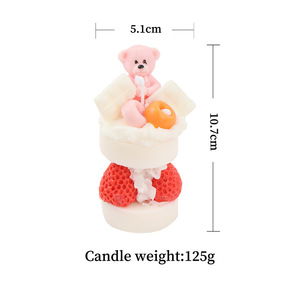 Velas Aromáticas Artificiales Aikun con Diseño Elegante en Forma de Pastel, Portavelas de Cera de Soya, Decoración Festiva para Fiestas - Product Image 2