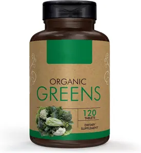 Suplemen hijau Super, penuh Vitamin & Mineral, bubuk hijau untuk kembung dan pencernaan, non-gmo,