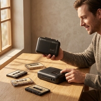 Nouveau lecteur de cassettes portable vintage, lecteur de musique stéréo Wakman, enregistreur de cassettes, prise d'alimentation USB de type C
