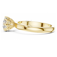 Bague de fiançailles et de mariage vintage en or massif avec diamant solitaire de laboratoire certifié IGI E VVS2, motif couronne filigranée de luxe