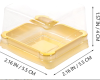 Boîtes à gâteaux de lune carrées en plastique contenant pour bouffée de jaune d'oeuf, cupcake doré, muffins, supports de dôme, boîte d'emballage cadeau