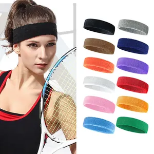 KS-1002 # Заводская цена Хлопковые женские/мужские повязки на голову для фитнеса эластичная повязка для волос спортивная повязка на голову