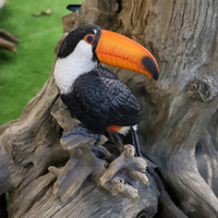 Toucan en résine personnalisé en usine à vendre, ornement de jardin, sculpture d'animal grandeur nature