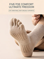 Chaussettes athlétiques pour hommes à cinq doigts, respirantes, absorbant la transpiration, amortissantes, avec semelle massante, couleur unie, antidérapantes, ODM