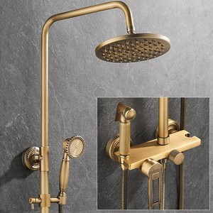 Ensemble de <span class=keywords><strong>douche</strong></span> thermostatique moderne en laiton, mitigeur mural rétro à poignée unique, finition polie, pour salle de bain domestique, avec valve en céramique - Product Image 6
