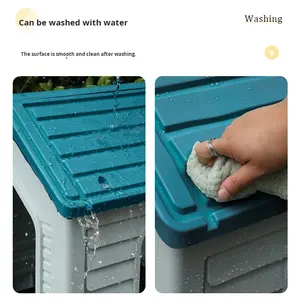 Direktverkauf ab Werk: Doppelstöckiges Kunststoff-Haustierhaus mit Mehrfachtüren, Ganzjährig Nutzbar, Abnehmbar, Waschbar, Faltbar, Hundehütte/Käfig Mittelgroß - Product Image 4