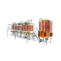 Système de microbrasserie artisanale automatique en cuivre HEM 5bbl/7bbl 1000L, contrôlé par PLC, garantie 6 ans, 220V, pour la brasserie de bière