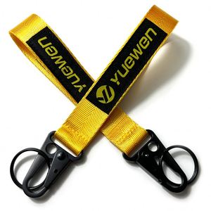 Étiquette tissée personnalisée pour équipe de football, logo NFL, anneau en fer bec d'aigle en métal lourd, porte-clés à sangle courte - Product Image 3