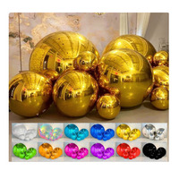 Ballon de miroir de boule disco de caméléon de Noël gonflable de PVC grandes sphères gonflables brillantes de miroir boules gonflables de miroir d'or