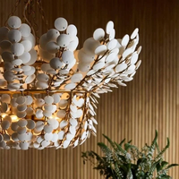 Lustre moderne créatif nordique vert et blanc en forme de noix de coco de haute qualité pour hôtel, escalier, chambre à coucher, salon