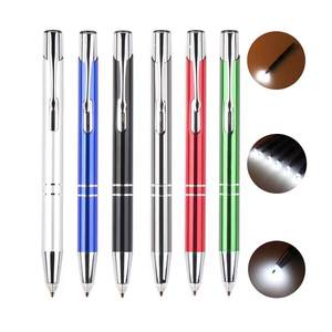 Pena Logam 2 in 1 dengan Senter di Ujungnya, Logo Laser UV Kustom, Set Hadiah Bisnis, Pena Bolpoin Menyala - Product Image 2