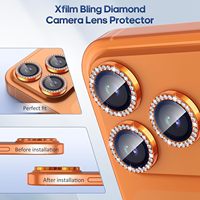 Protection d'objectif photo en métal diamanté, compatible avec iPhone 18, 17, 16 Pro Max, 15, 14, 12, 13 Pro Plus – Meilleure vente