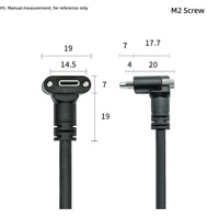 Adaptateur USB-A vers Type-C 3.0 à angle droit de 90 degrés avec mécanisme de verrouillage des données, en cuivre sans oxygène, pour caméras industrielles et applications VR