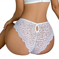 Celana Dalam Wanita Model Thong Berenda Berkualitas Tinggi, Bahan Bernapas, Desain Tetesan Air, Seksi, Pinggang Sedang, Ukuran Besar, Laris Manis