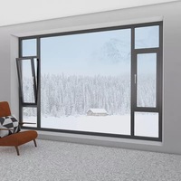 Ventanas Abatibles de Aluminio con Doble Acristalamiento y Marco Estrecho, con Mosquitera, Venta Directa de Fábrica