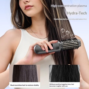 <span class=keywords><strong>Brosse</strong></span> Coiffante Portable Anti-Brûlure à Ions Négatifs 2-en-1 avec Soin des Cheveux, Peigne Lisseur et Boucleur à Dents Larges Rechargeable 2600 mAh - Product Image 4