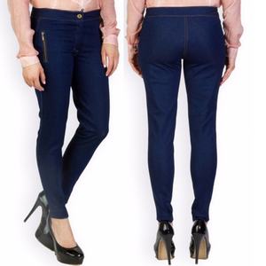 กางเกงยีนส์เจกกิ้งสีน้ำเงินสำหรับผู้หญิงปี 2019 ไม่มีกระเป๋าหลัง - Product Image 1