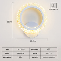 Luces de soporte de pared Led, lámparas de pared de luz redonda Simple de lujo de cristal moderno para interior para sala de estar, pasillo, pasillo, fondo