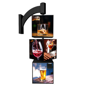 Boîte LED rotative pour publicité extérieure nocturne, en acier, multicouche, verticale, carrée, à quatre faces, pour restauration, avec porte latérale à clipser - Product Image 1