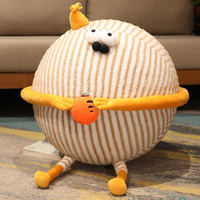 Vente en gros de housse de ballon de yoga en peluche personnalisée, amusante, géante, ronde, en forme de coquille, avec visage d'animal mignon
