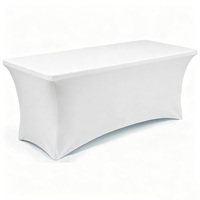 Nappe rectangulaire extensible personnalisée pour salon professionnel, publicité, housse de table en spandex