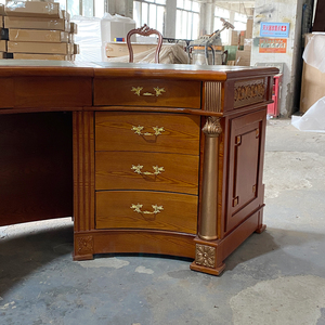 Ensemble de <span class=keywords><strong>bureau</strong></span> de direction incurvé rétro <span class=keywords><strong>américain</strong></span>, mobilier de luxe personnalisé pour les bureaux à domicile, les bureaux de direction, les bureaux de PDG et de patrons - Product Image 5