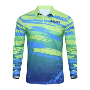 Factory Direct Customized Low MOQ 100% Polyester Button Down SPF Long Sleeve Fishing Shirt