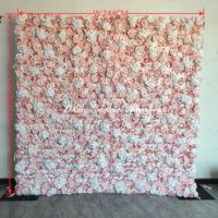 Panneau mural de fleurs en soie enroulable 8x8 pieds pour mariage, vente en gros d'usine