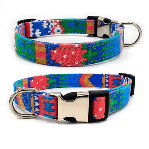 High Quality Pet Training Collar Unique Pattern Small Dog Collar and Lead with Metal Buckle Pet Collars