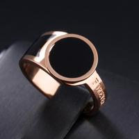 Bague Simple pour Femme en Acier Inoxydable Chirurgical Or Rose avec Logo Personnalisé