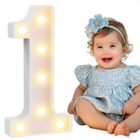 Grand chiffre lumineux sans fil en plastique pour 1er anniversaire, décoration de fête pour filles et garçons - Utilisation intérieure