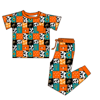 Pyjama personnalisé d'Halloween pour enfants en bambou, ensemble imprimé citrouille, grenouillère zippée pour bébé, gigoteuse, couverture pour bébé, vêtements de nuit de boutique pour tout-petits