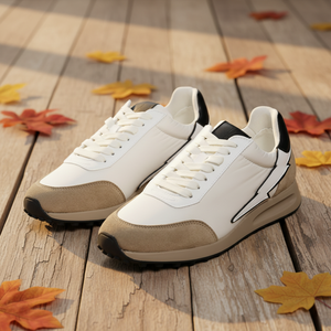 Zapatillas Retro para Hombre Hechas en Portugal, de Cuero y Gamuza Hechas a Mano, Zapatillas Casuales de Moda, Ligeras y Transpirables - Product Image 2