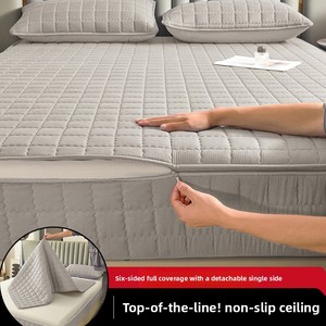 Protège-matelas en polyester, entièrement zippé sur six côtés, <span class=keywords><strong>drap</strong></span>-<span class=keywords><strong>housse</strong></span> doux et épais matelassé, minimaliste et respirant, sur mesure - Product Image 5